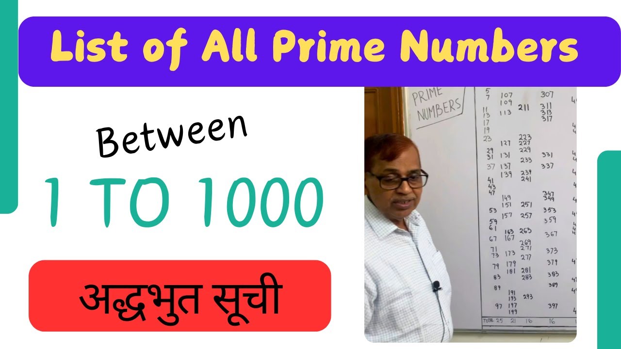 List of All Prime Numbers from 1 to 1000 | Easy Reference Guide//Competitions//Hindi