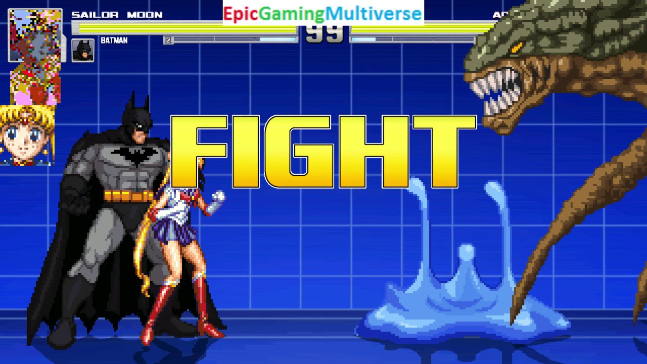Aqua Slime And The Brood VS Sailor Moon And Batman The Superhero In A MUGEN Match / Battle / Fight
