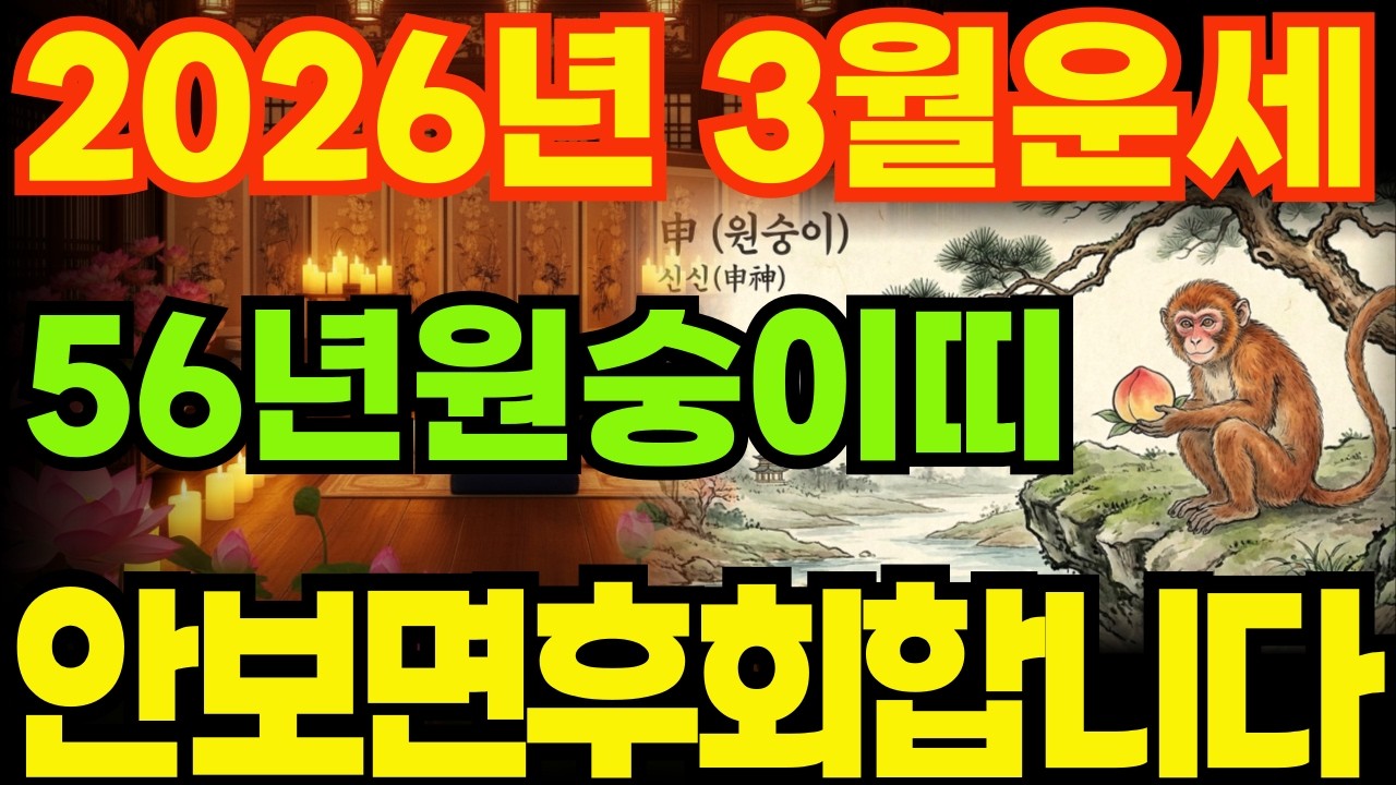 [56년원숭이띠운세]1956년병신생원숭이띠26년3월운세