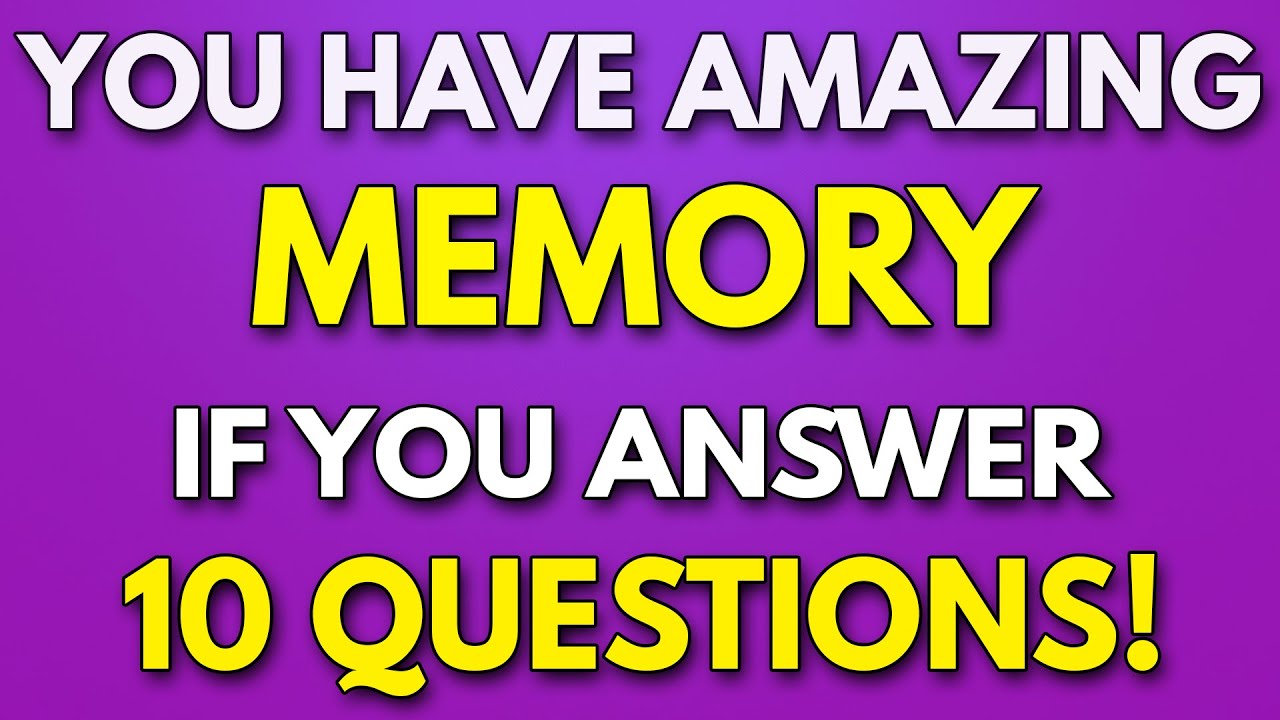 Prove That Your Memory is Still RAZOR SHARP! - Memory Test for SENIORS!