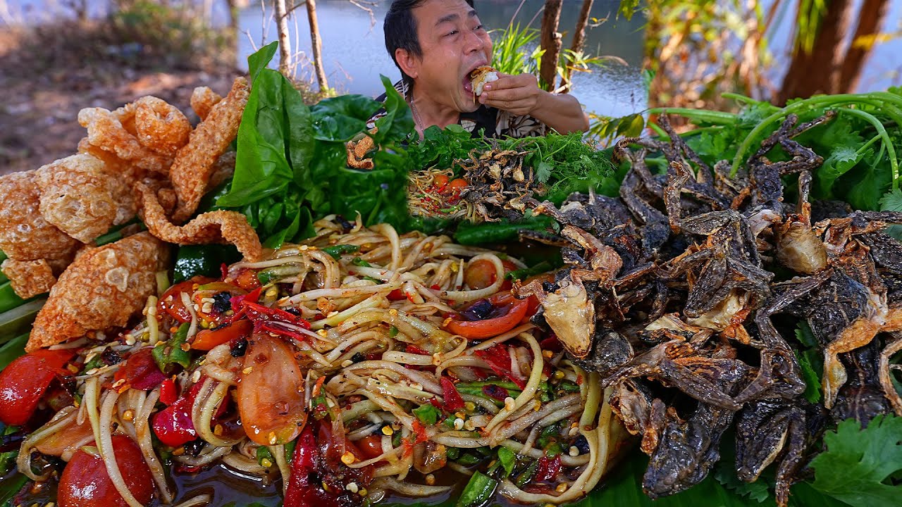 เขียดทอดกรอบๆ กินกับตำส้มปลาร้า แกล้มแคบหมู ลำเข้ากั๋นขนาดครับ -26-01-2023-
