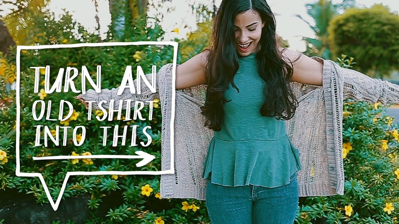 DIY UPCYCLE T-SHIRTS | Turn T-SHIRT into a PEPLUM TOP | Sewing Project   ✨Alejandra's Styles
