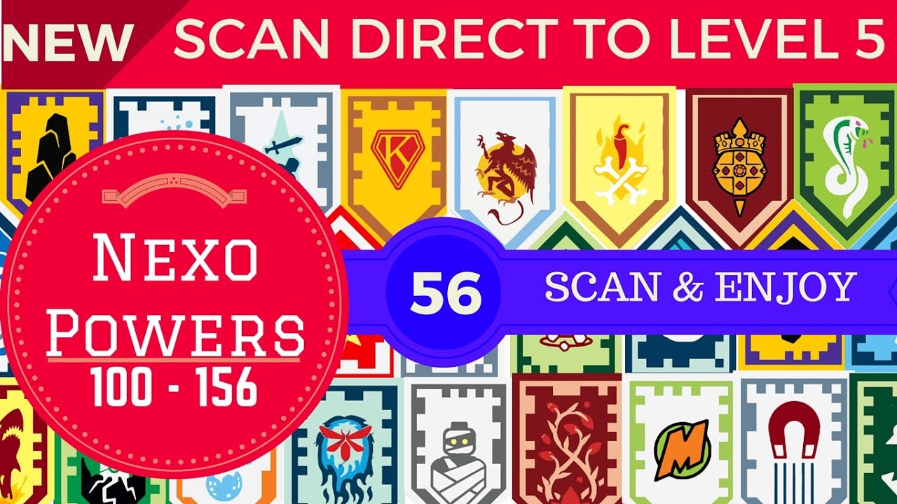 All Lego Nexo Powers (100 - 156 Latest Nexo Shields) - Scan to Level 5