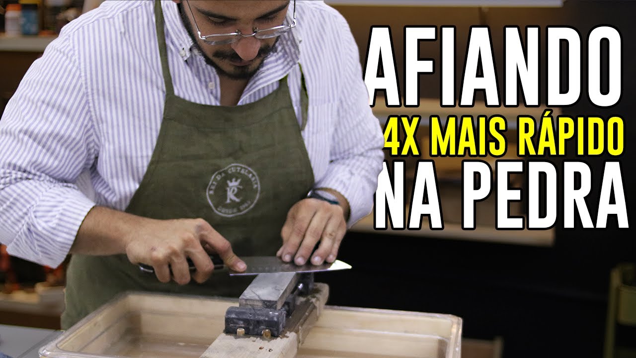 Como AFIAR e AMOLAR uma faca PROFISSIONAL na PEDRA - sem a chaira