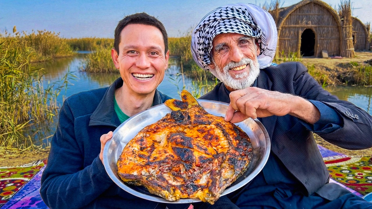 Eating Grilled Fish in IRAQ'S Garden of Eden!! 🇮🇶