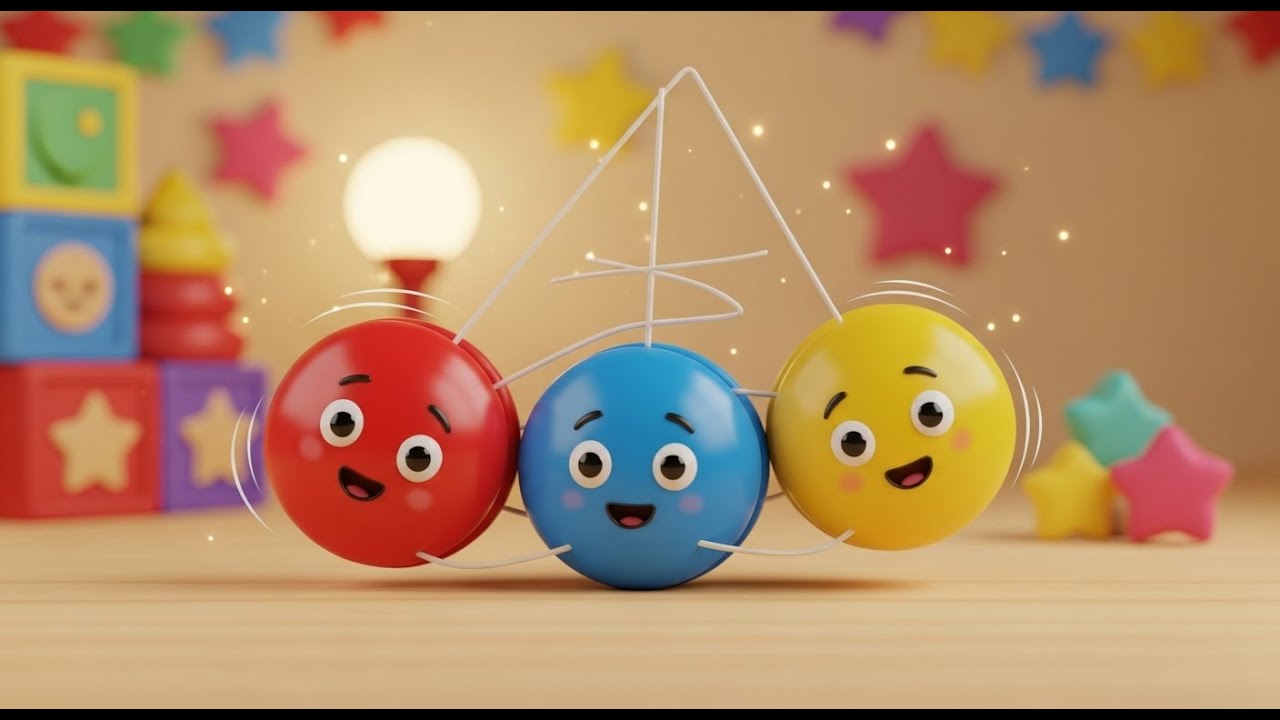 Tres Pequeños Yoyós Zip Zip Zip | Rimas Infantiles y Canciones para Niños