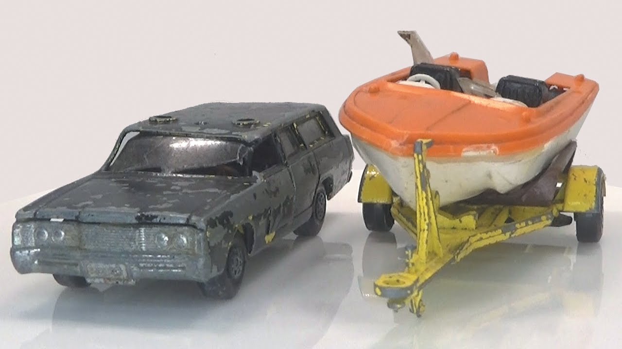 Реставрация Matchbox Mercury Commuter и лодочный прицеп. Несуществующий набор. Литая модель.