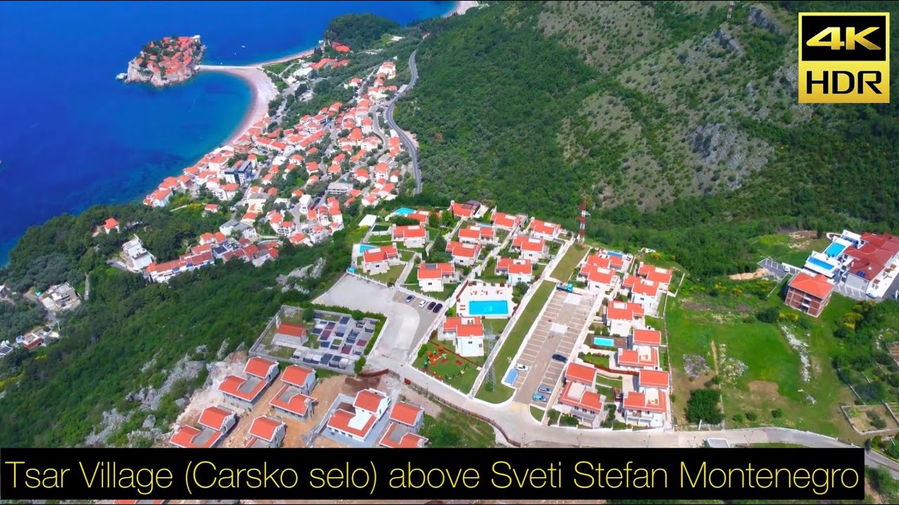 Tsar Village (Carsko selo) above Sveti Stefan [Aerial View] Montenegro Crna Gora May 2023