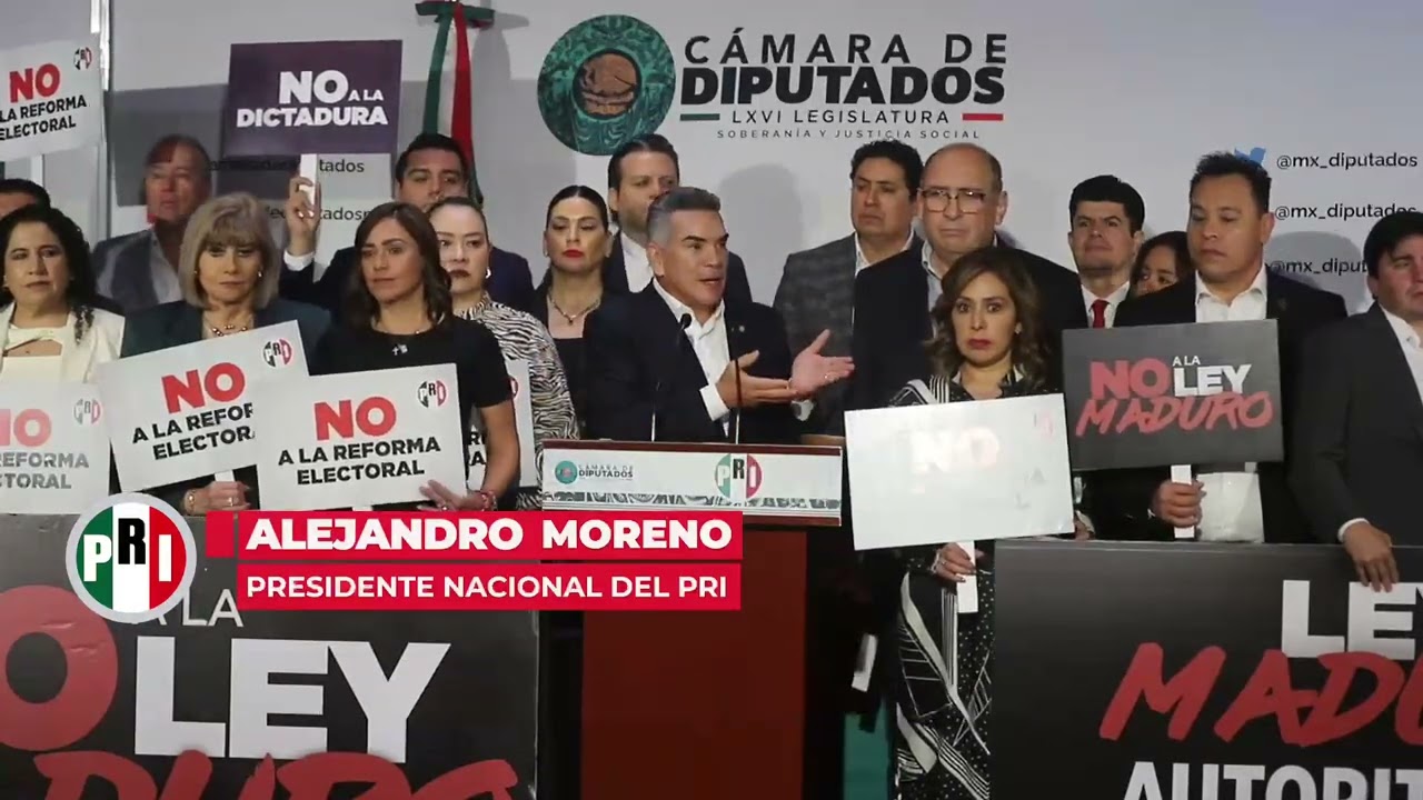 Conferencia de prensa del presidente Alejandro Moreno y las diputadas y diputados del PRI