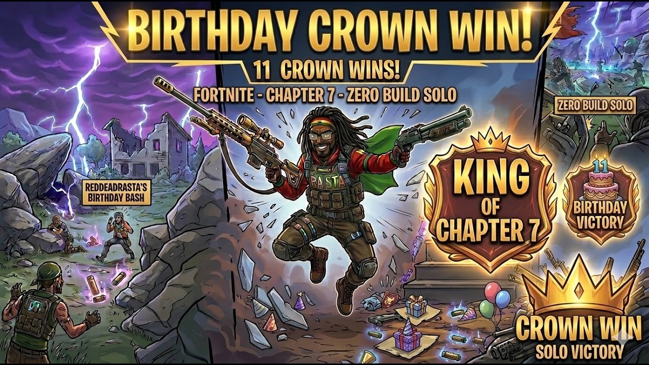 FORTNITE - CHAPTER 7 - ZERO BUILD SOLO - 11 CROWN WINS - BIRTHDAY CROWN WIN - 21/2/2026 #fortnite