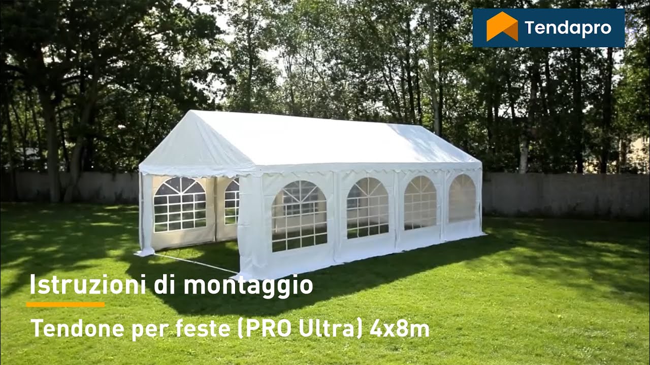 Tendone per feste 4x8m – Istruzioni di montaggio (PRO Ultra) | TendaPro