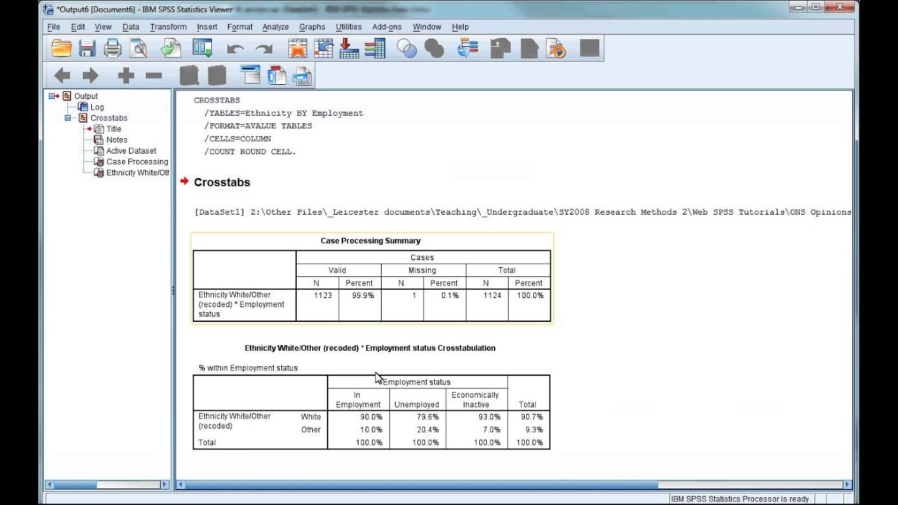 SPSS Tutorial 8 - Combining Percentages and Frequency Counts in Cross-tabulations