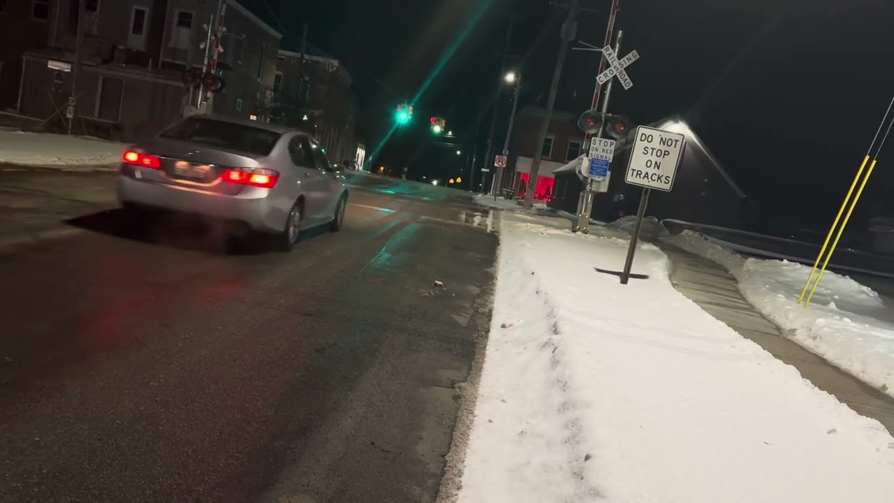 Westbound Amtrak train at Lake Street 
