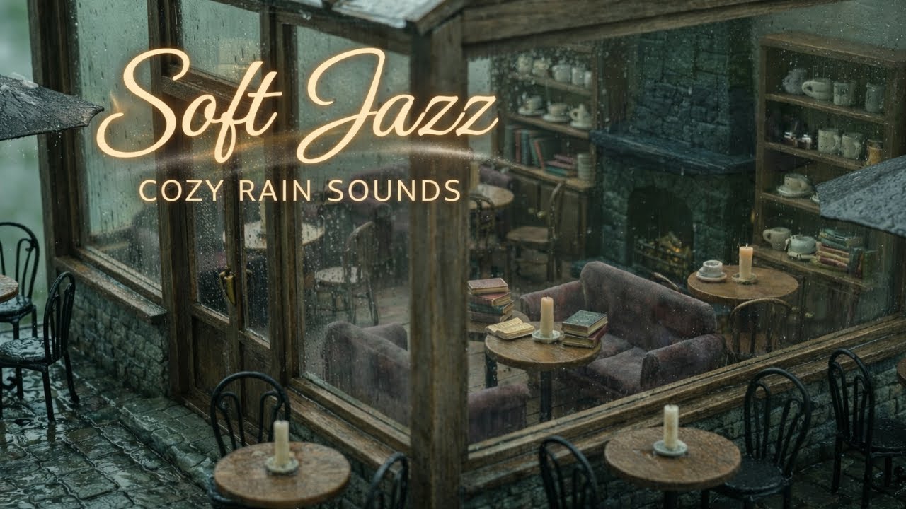 Soft Jazz Inside a Quiet Café While Rain Falls Outside
