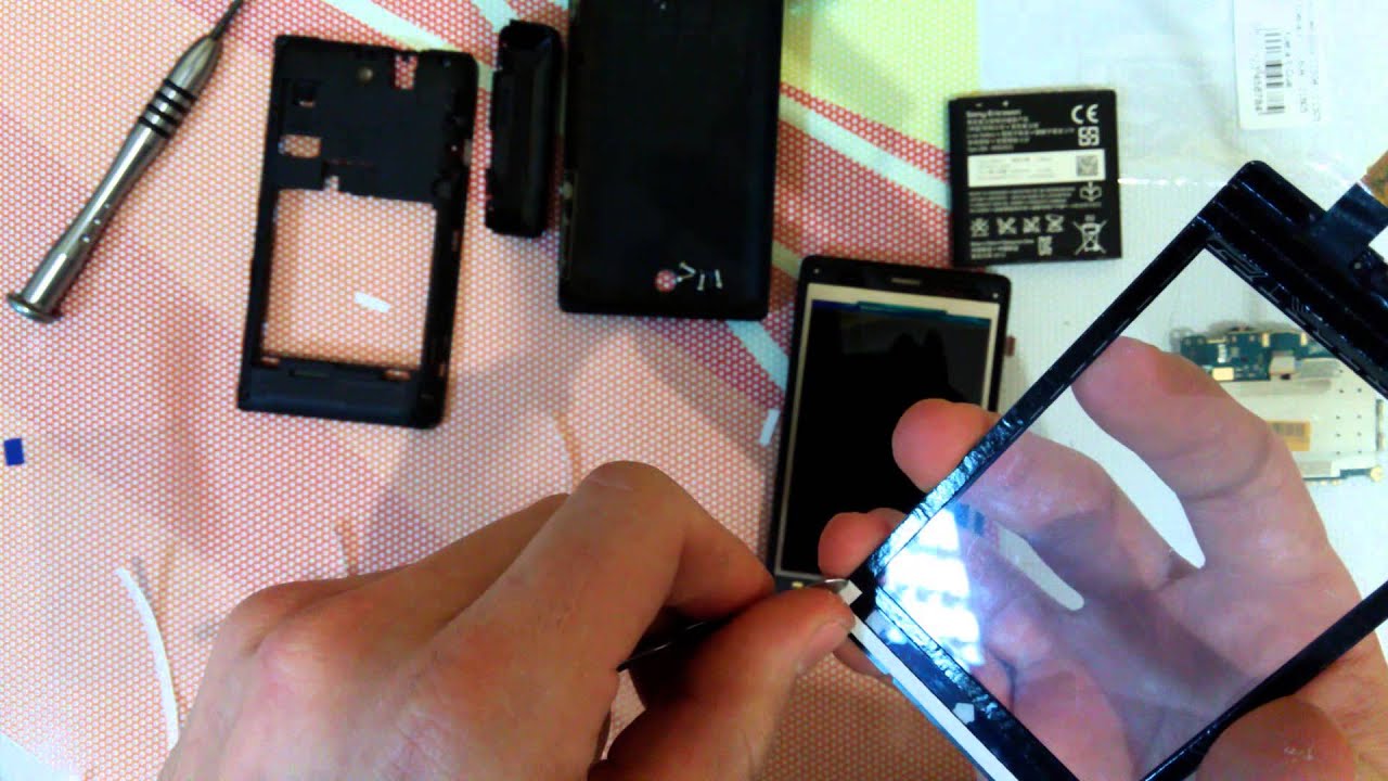 Замена дисплея на Sony Xperia E C1504 C1505, разборка телефона.