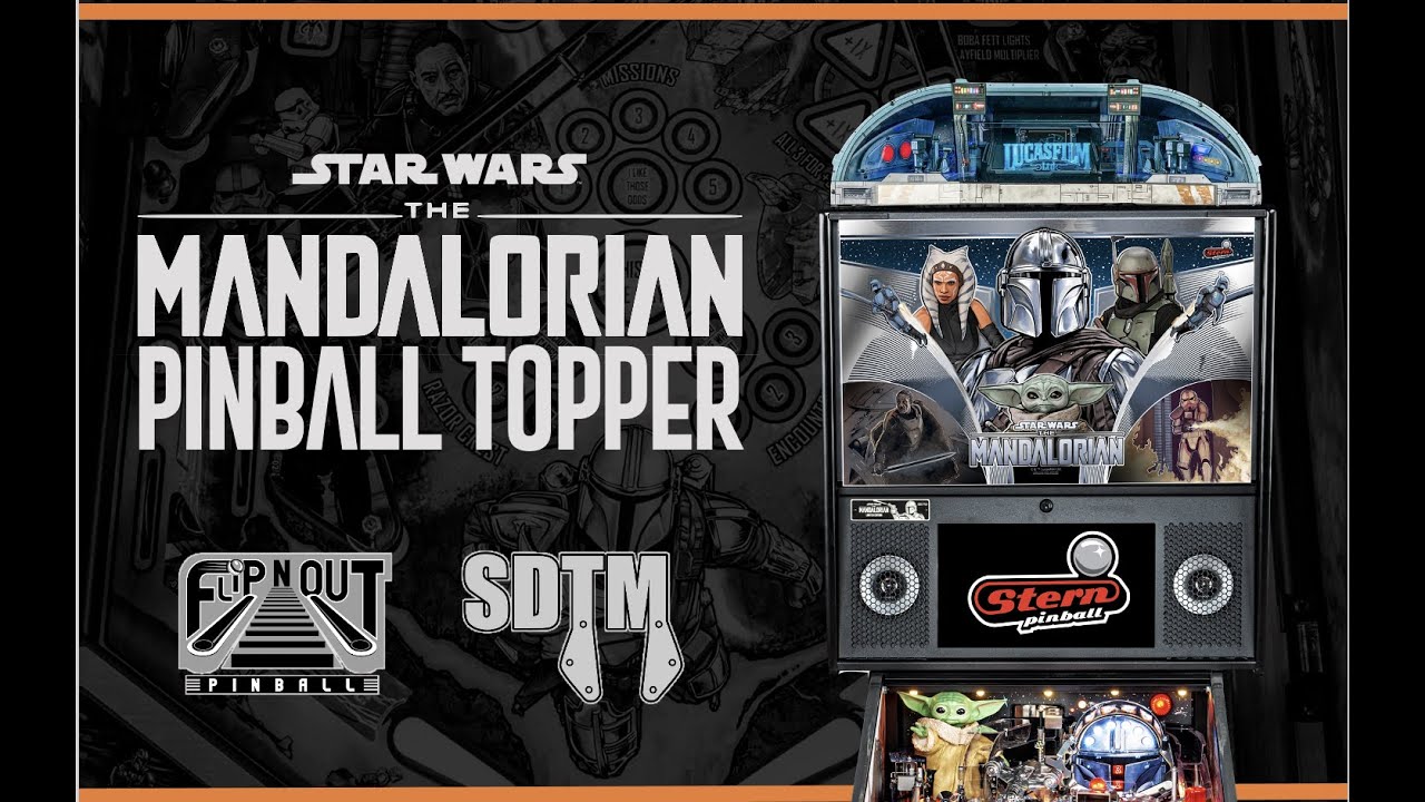 NEW RELEASE: The Mandalorian Pinball Topper (Stern Pinball, 2022) (SDTM/Flip N Out Pinball, 2022)