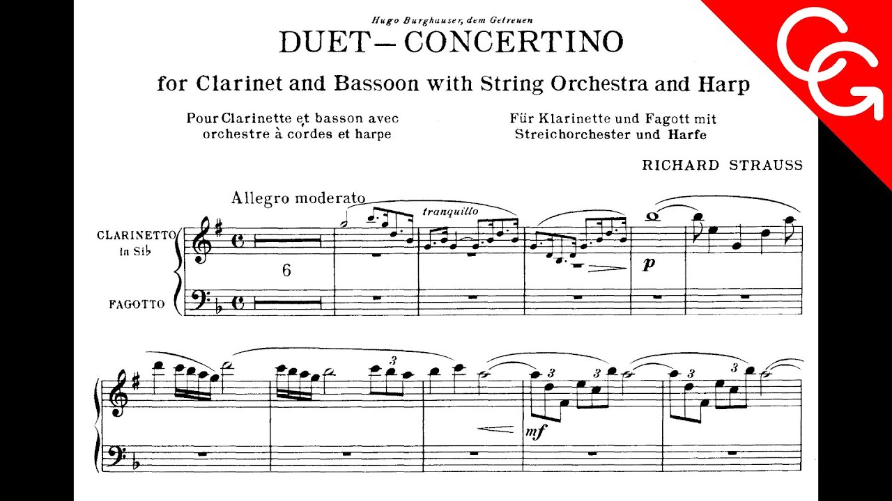 R.STRAUSS Duet - Concertino (live) Corrado Giuffredi & Alberto Biano
