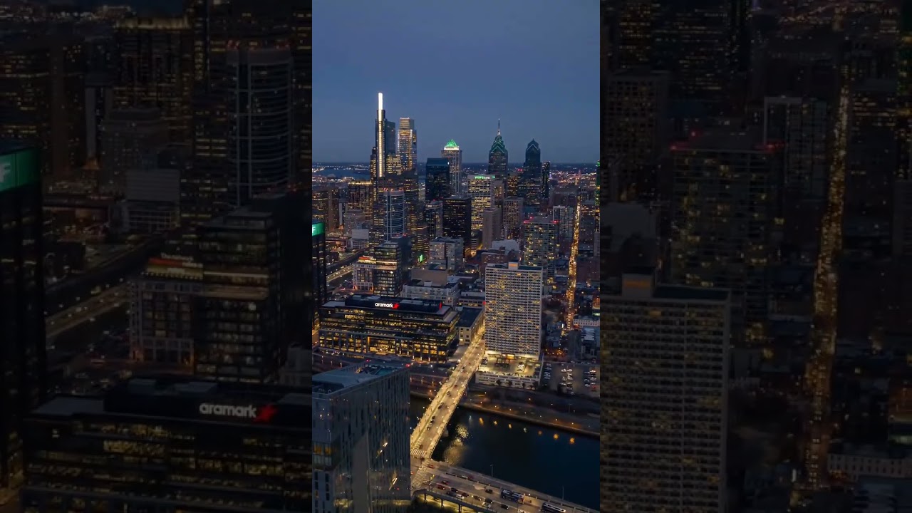 Philly skyline lights up in green   go birds!   😍 #philadelphia #cityhall #dronephotography #hyperla