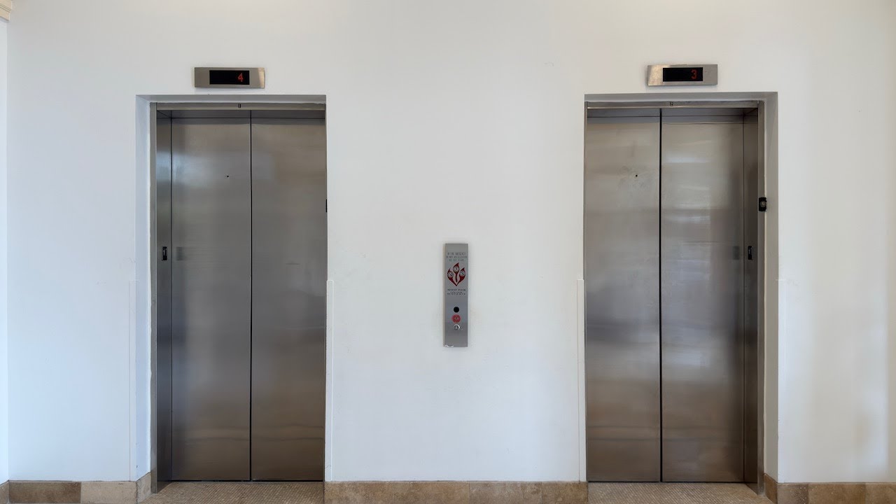 Loud Brakes! KONE MonoSpace KSS 500 Traction Elevators @ Veranda Park Bldg 2, Orlando, Florida