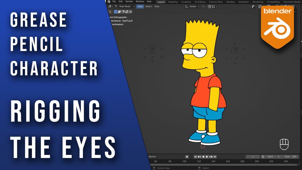 Blender Character Eye Rigging | Grease Pencil Tutorial for Beginners | Blender3D