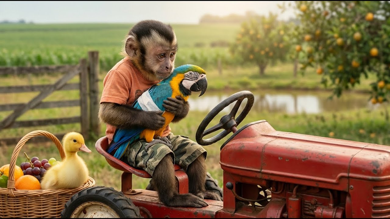 Baby Monkey on the Farm 🌾 | Saving the Parrot – Saving the Ducklings | A Heartwarming Story