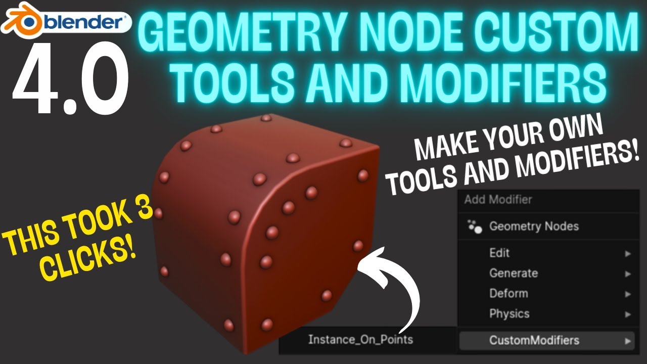 Создавайте собственные модификаторы и инструменты в Blender 4.0!