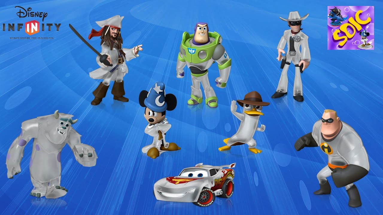 Disney Infinity Crystal Series Figures Lightning Sulley Mickey Buzz Jack Lone Agent P Incredible