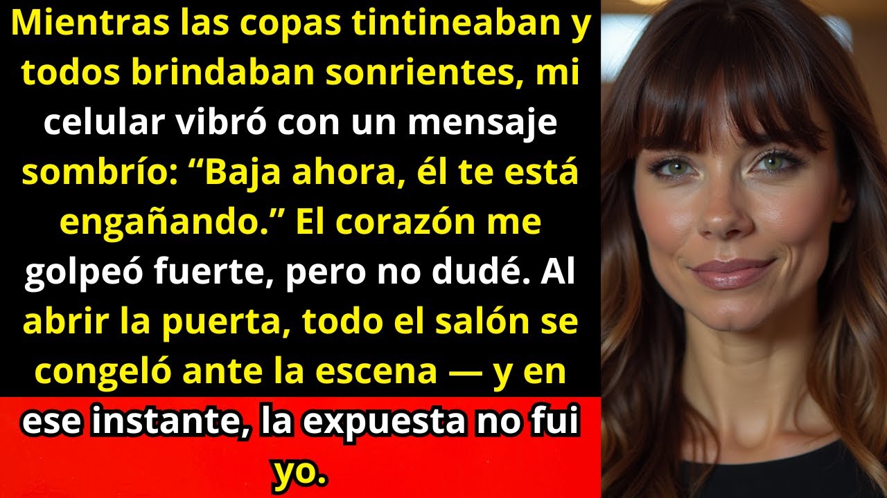 Mientras todos brindaban, mi celular vibró con una voz: “Baja ahora, él te está engañando...”