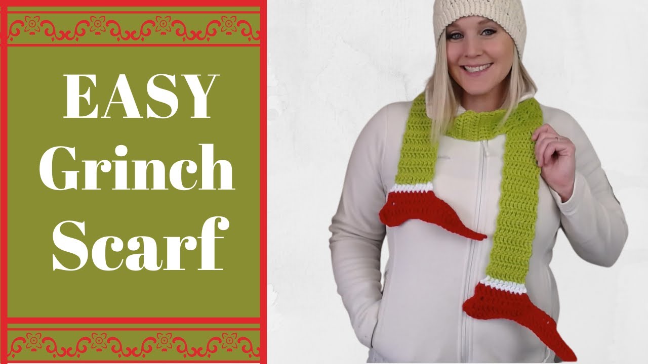 Easy Crochet Scarf/The Grinch Scarf/Tutorial/ Crochet Pattern/Beginner Friendly