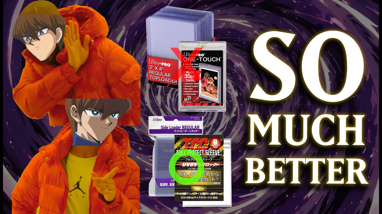Reviewing Japanese TCG Supplies! The BETTER ways to display & protect Pokemon & YuGiOh Cards!