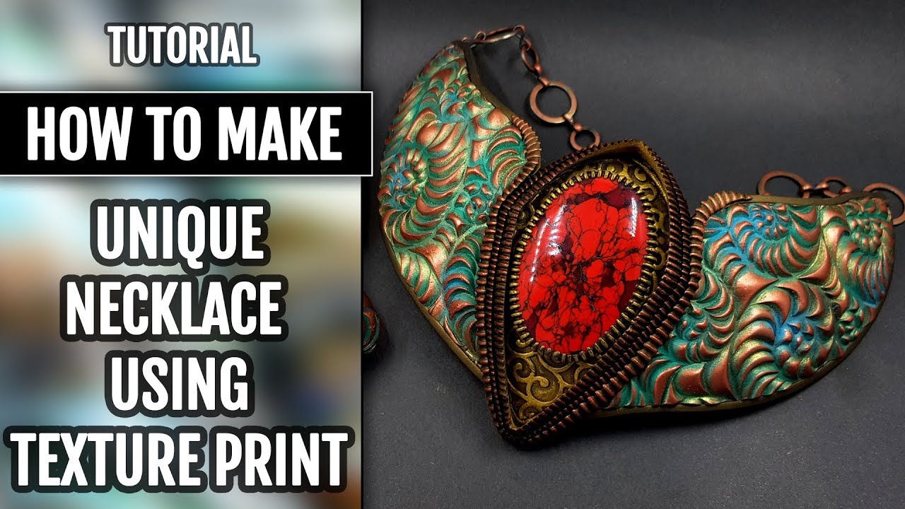 DIY How to Make Unique Necklace. Using the unique and spectacular texture print!