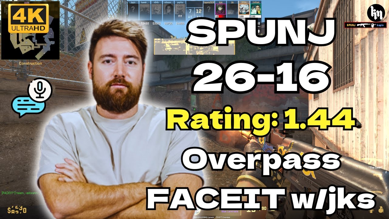 SPUNJ (26-16) w/jks (Overpass) | FACEIT avg 3345 Elo | Aug 17, 2025 | CS2 POV/DEMO