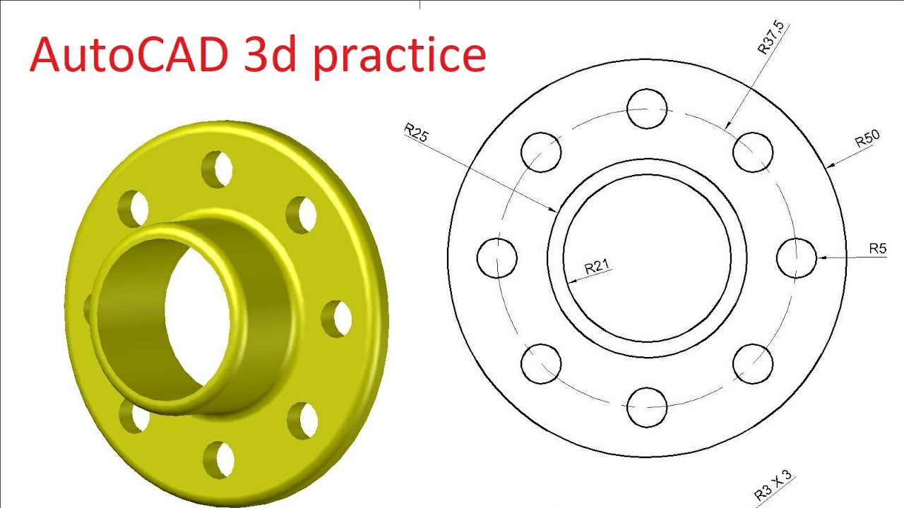 AutoCAD 3D modeling practice #1