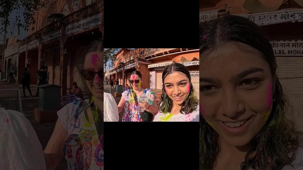 Holi With Foreigners From Different Countries!! Full Vlog 👆!  #entertainment #reaction #festival