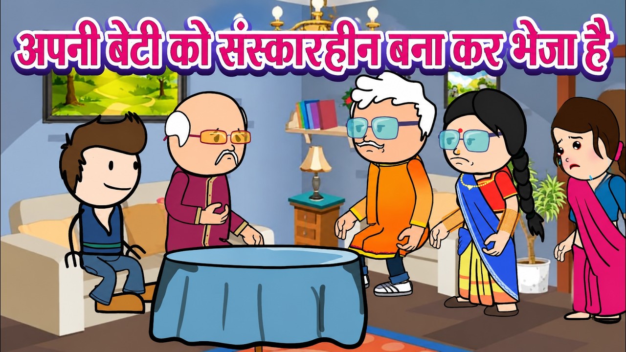 अपनी बेटी को संस्कारहीन बना कर भेजा है | 😡😭  (ghar ghar ki kahani cartoon me) moral story