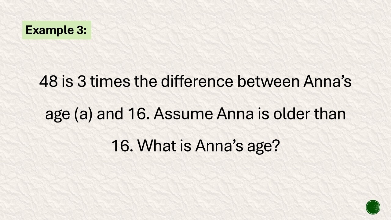 Word Problem 3 - Linear Equation