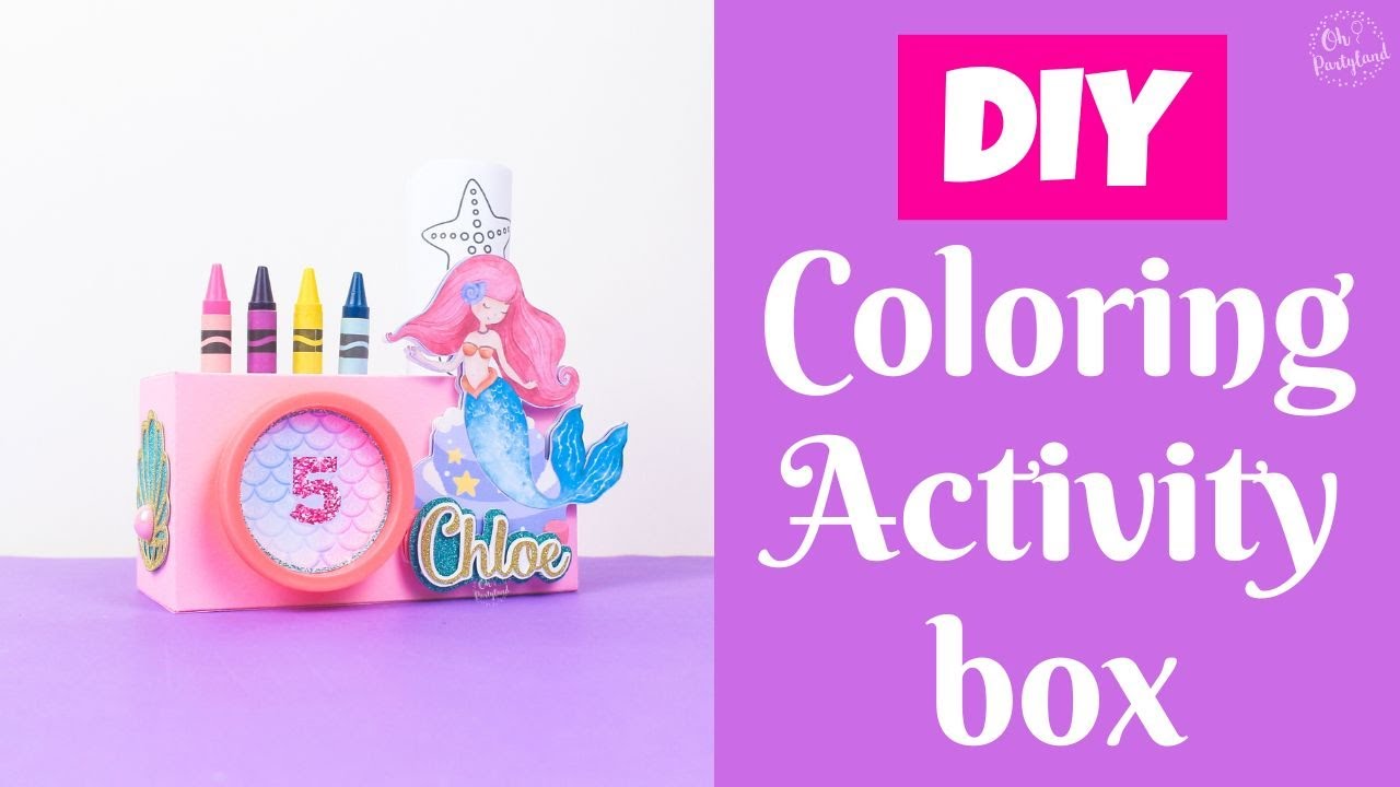 Coloring Activity Box Template for Cricut | Assembly Video Tutorial | Ohpartyland! 🎊|