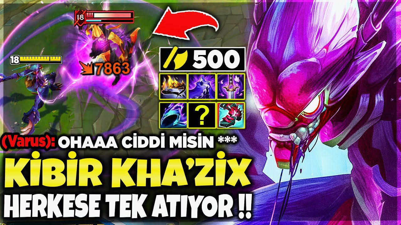 500 AD KİBİRLİ KHA'ZİX !! &Ouml;N&Uuml;NE GELENE TEK ATIYOR !! KHA'ZİX ORMAN !!