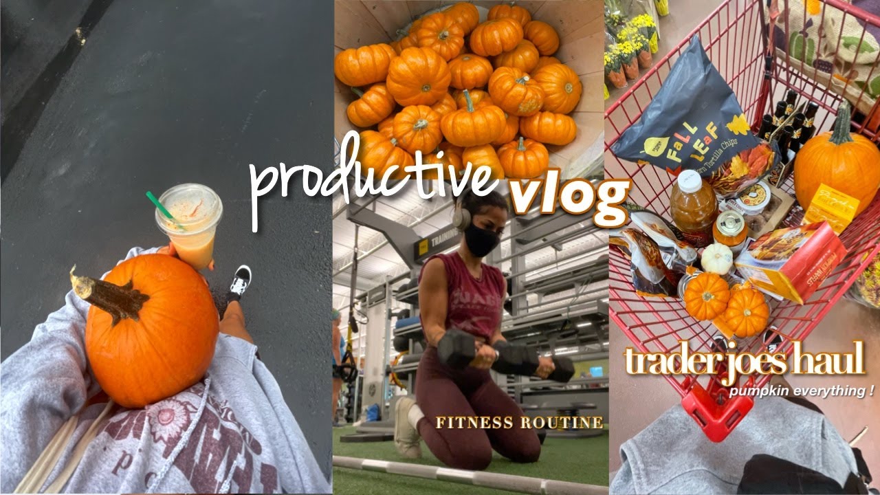 BE PRODUCTIVE WITH ME | fall vlog + trader joes pumpkin haul + bookstore + pumpkin tea + fitness
