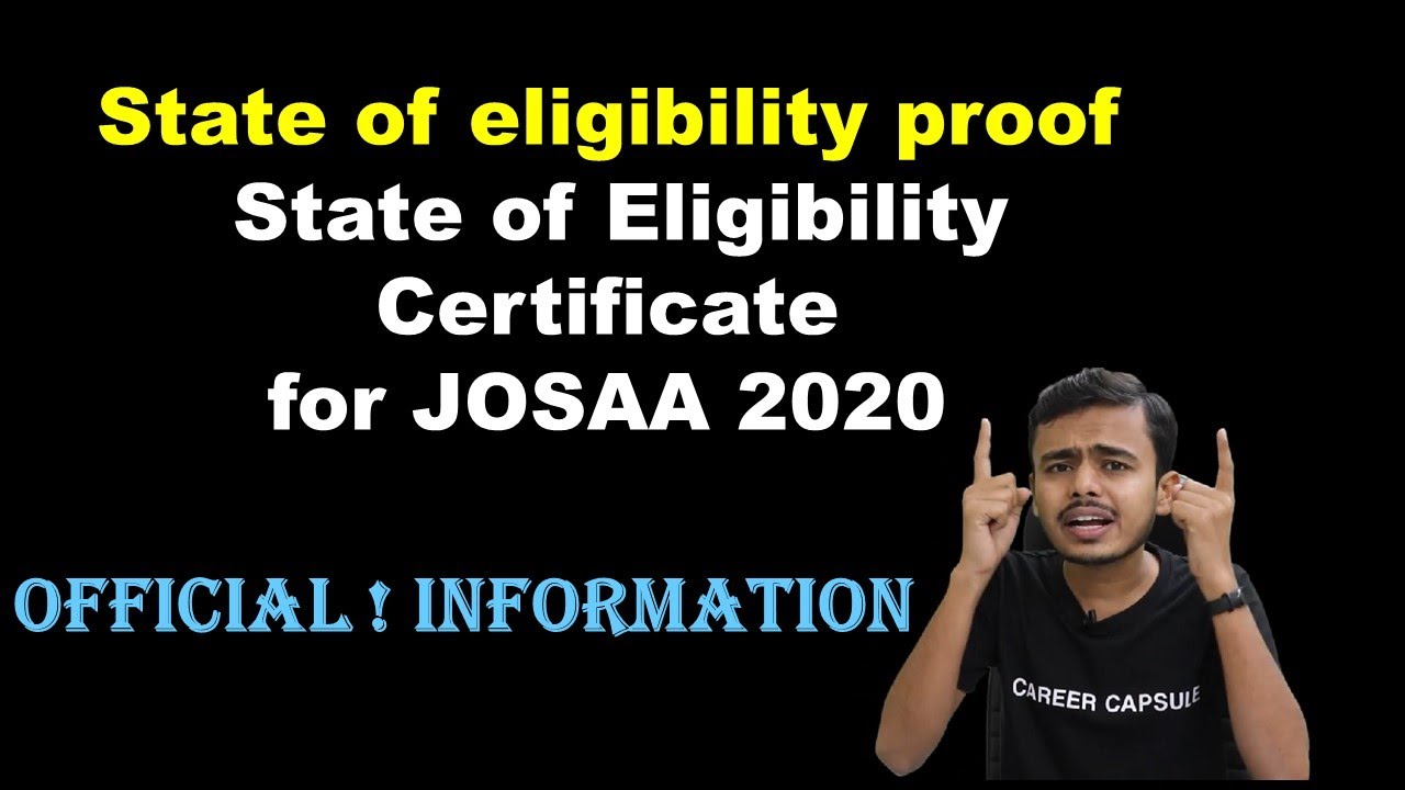 State of eligibility proof/ State of eligibility certificate for JOSAA 2020, Bijendra Kumar
