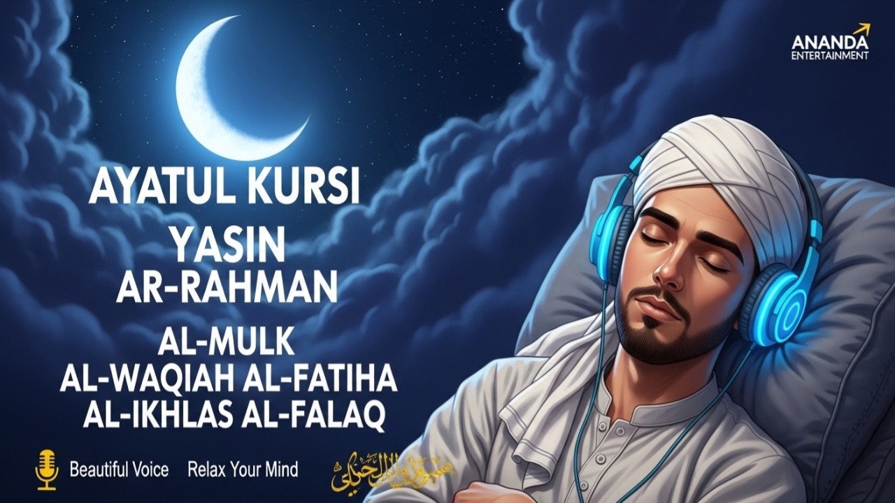 Quran Recitation in A Peaceful Voice | Alfatiha, Ayat Kursi, Yasin, Arrahman, Al Mulk, Al Waqiah