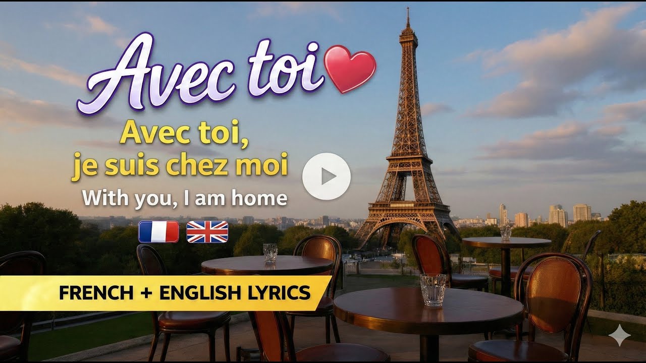 Avec toi ❤️ French Song with Lyrics in French & English | Romantic Paris Music