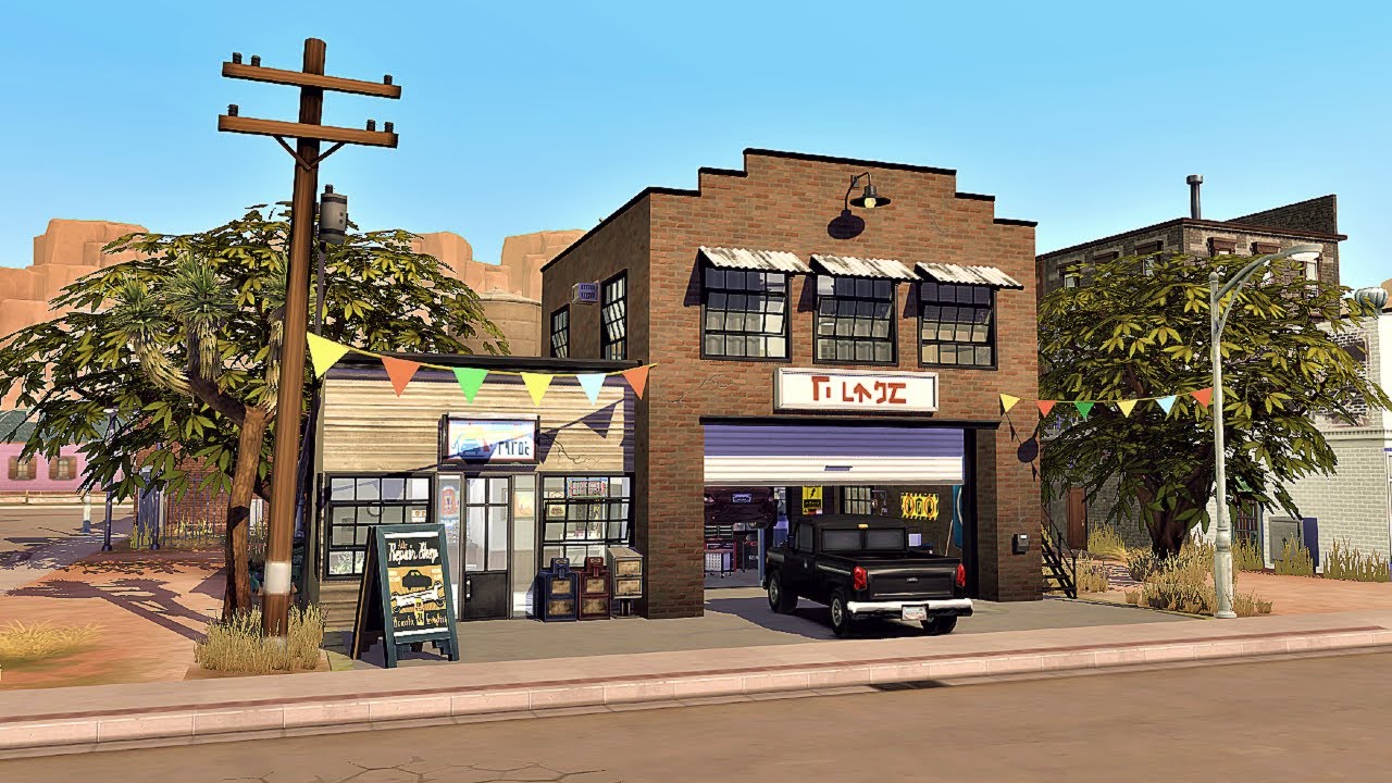 The Sims 4 Auto Repair Shop & Apartment Stop Motion