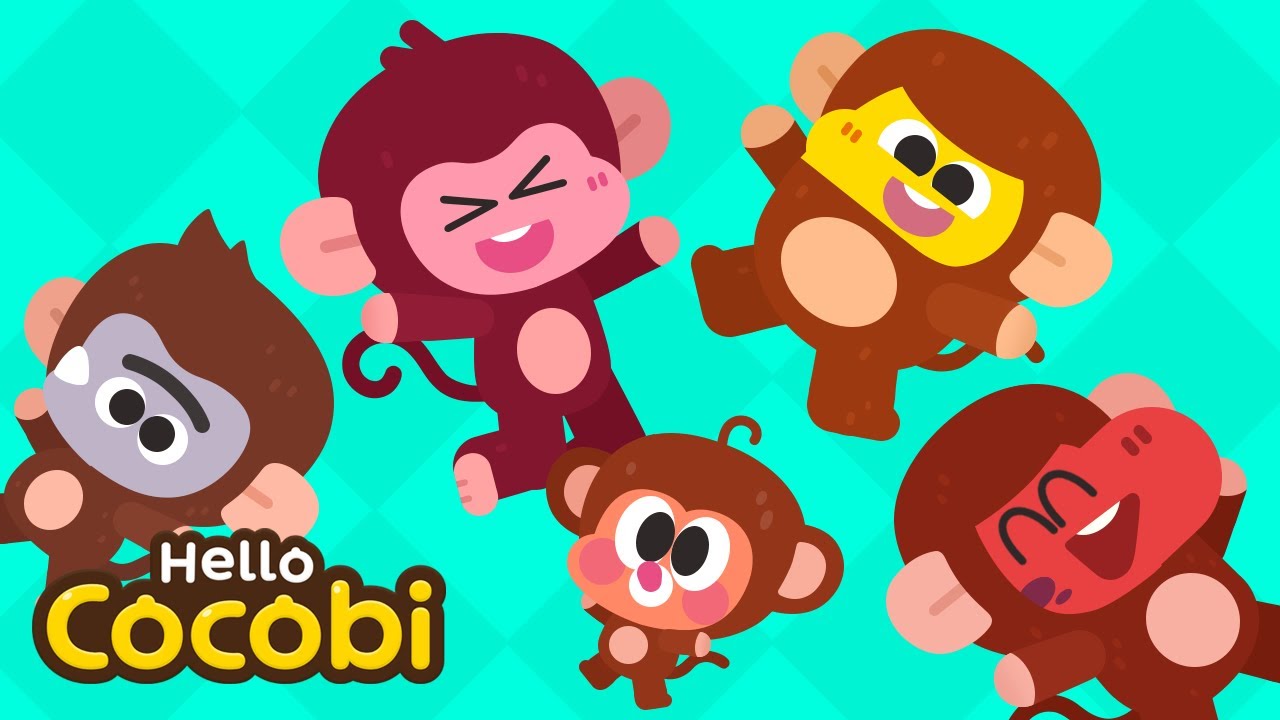 🐵Five Little Monkeys | Sing-along | Mother Goose | Nursery Rhymes | Kids Songs | Hello Cocobi