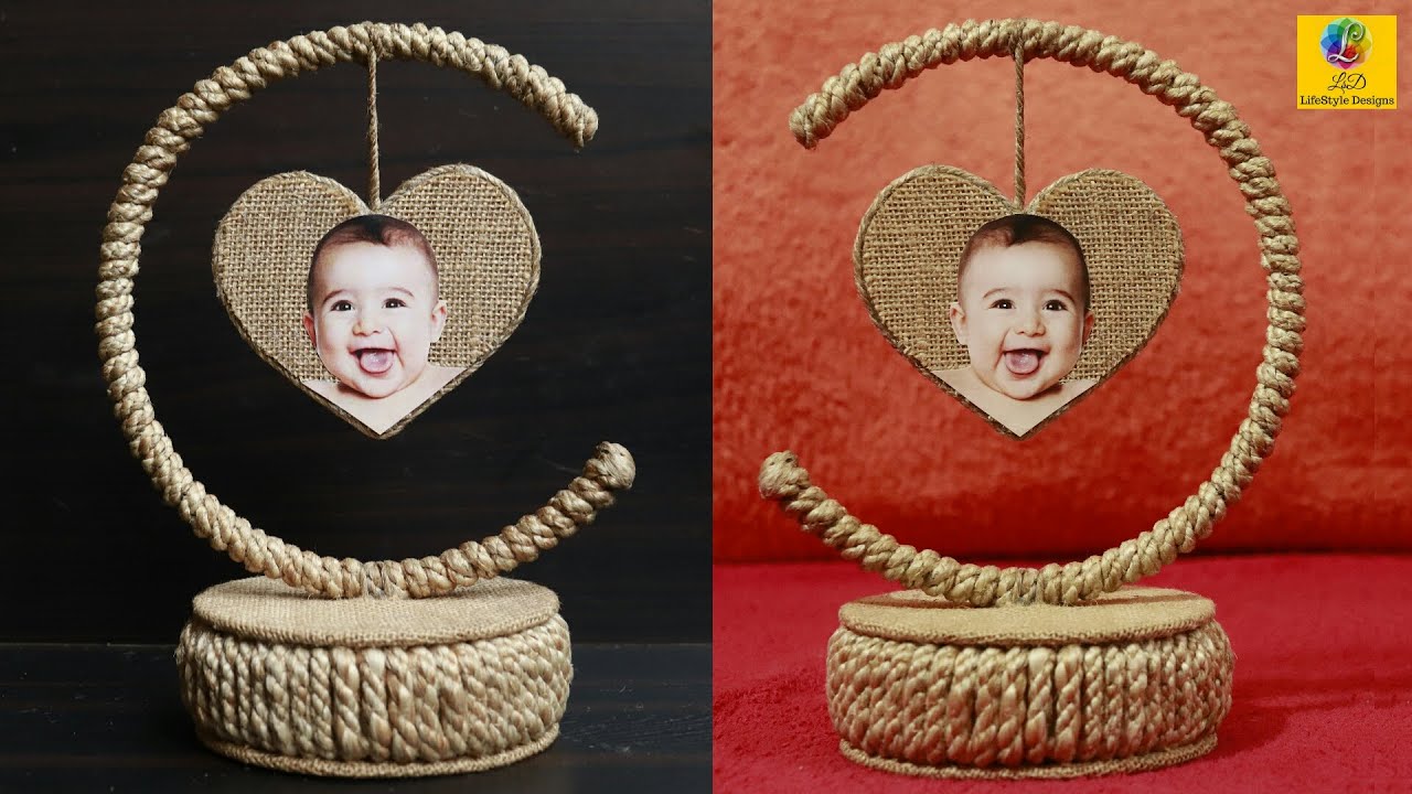DIY Crafty Photo Frame with Jute Rope | Home Decorating Ideas Handmade