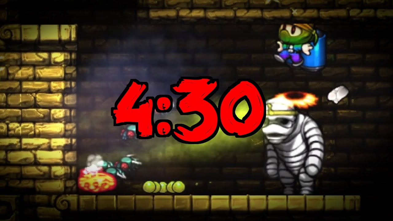 Spelunky Max Chain Hell% Speedrun 4:30