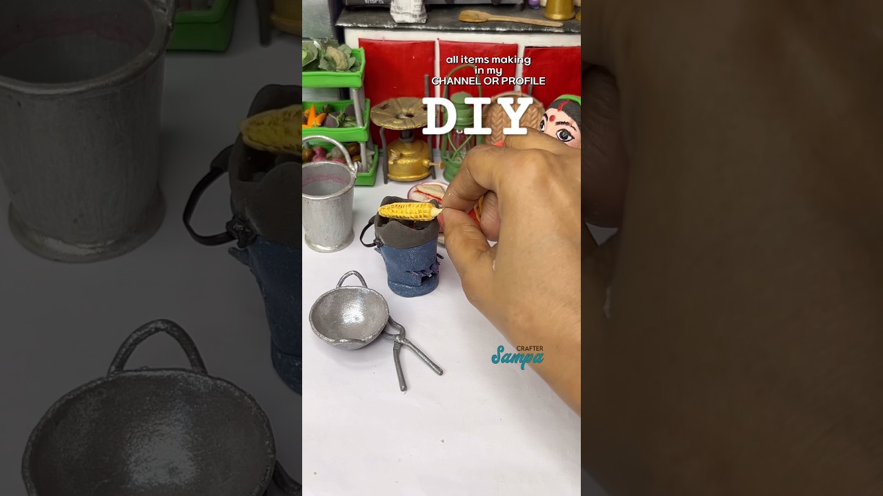 Easy and simple clay art || miniature craft idea for dollhouse #shorts #ytshorts #explore #trending
