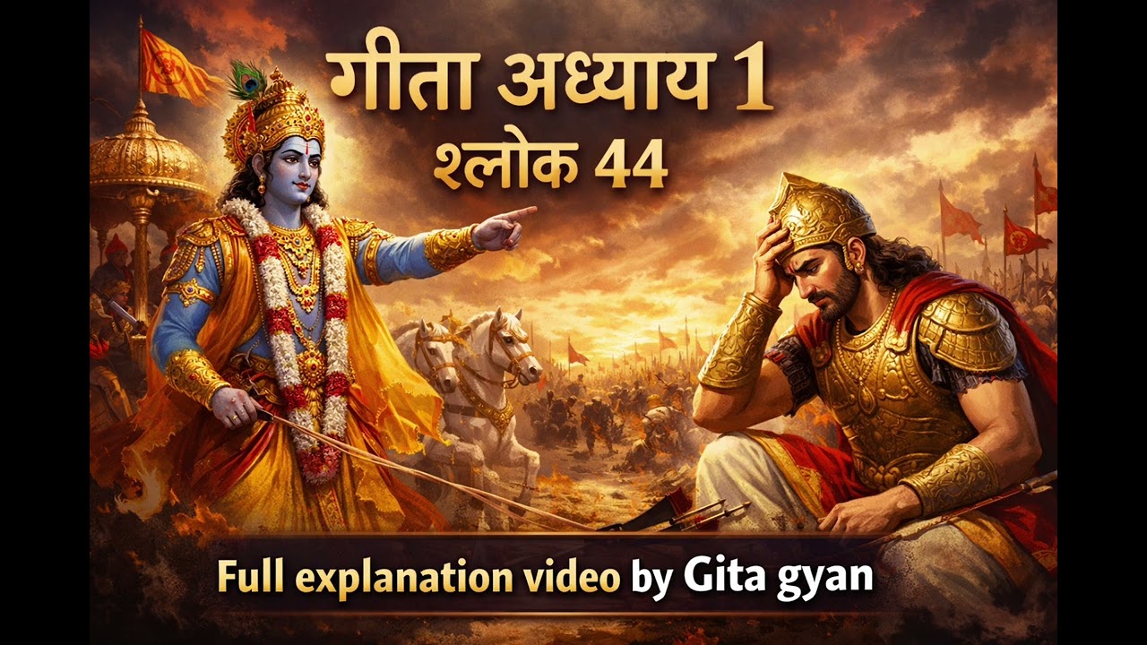 गीता अध्याय 1 श्लोक 44 | कुल धर्म का नाश और उसका परिणाम | Bhagavad Gita Explanation in Hindi