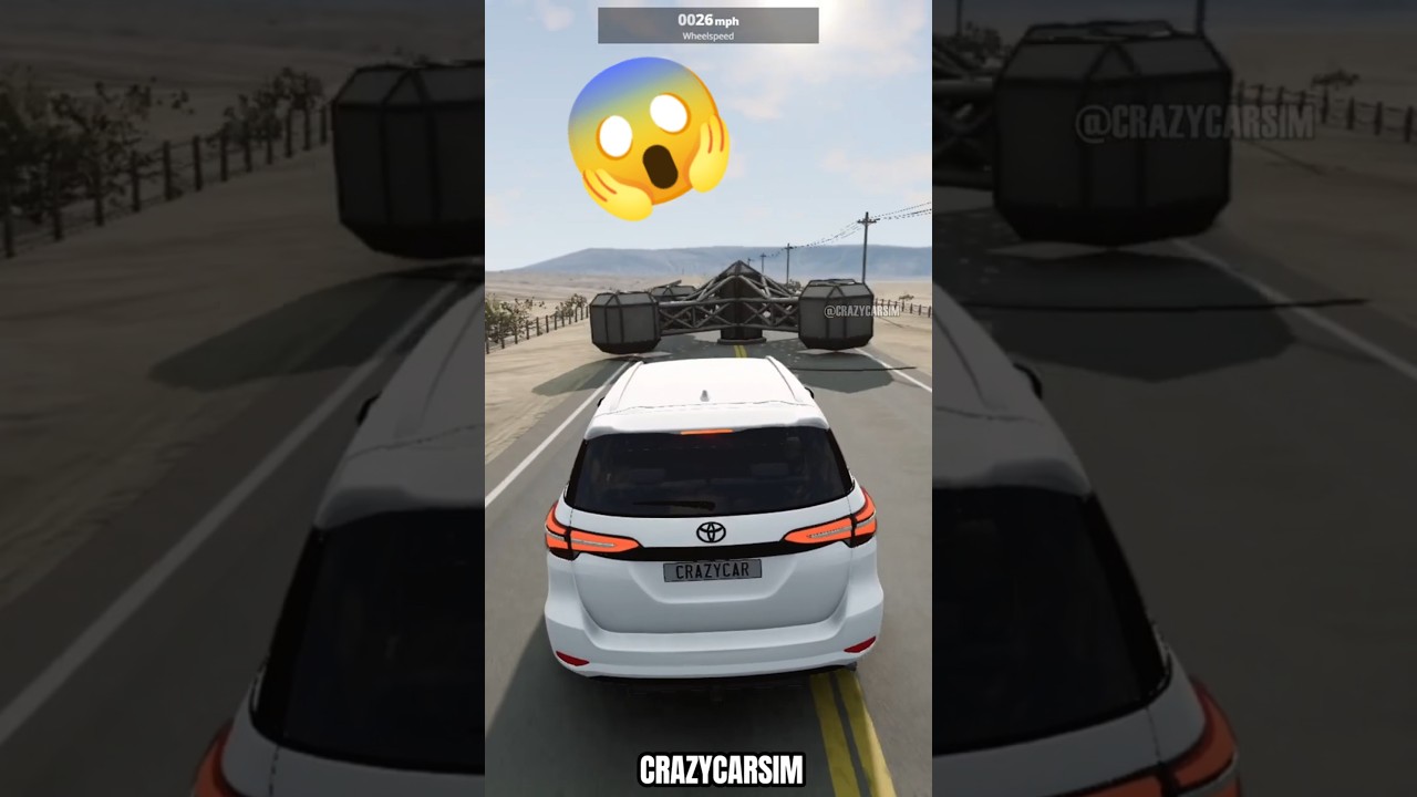 Old Fortuner vs New Fortuner brake test || beamngdrive #beamngdrive #beamngshorts