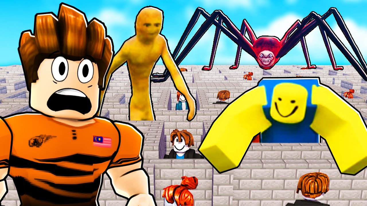 100 Pemain Roblox VS 3 Raksasa Seram!!! Terperangkap Dalam Maze!!! 🥶🗿🥶 (Roblox Malaysia)